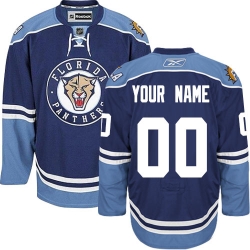 Reebok Florida Panthers Customized Authentic Navy Blue Third NHL Jersey
