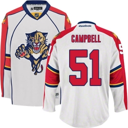 Brian Campbell Reebok Florida Panthers Premier White Away NHL Jersey