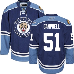 Brian Campbell Reebok Florida Panthers Authentic Navy Blue Third NHL Jersey