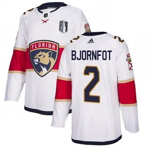 Tobias Bjornfot Men's Adidas Florida Panthers Authentic White Away 2023 Stanley Cup Final Jersey