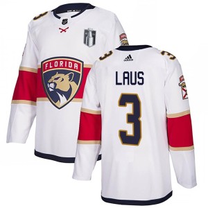 Paul Laus Men's Adidas Florida Panthers Authentic White Away 2023 Stanley Cup Final Jersey