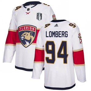 Ryan Lomberg Men's Adidas Florida Panthers Authentic White Away 2023 Stanley Cup Final Jersey