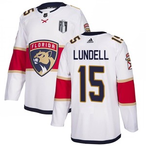 Anton Lundell Men's Adidas Florida Panthers Authentic White Away 2023 Stanley Cup Final Jersey