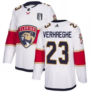 Carter Verhaeghe Men's Adidas Florida Panthers Authentic White Away 2023 Stanley Cup Final Jersey
