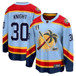 Spencer Knight Youth Fanatics Branded Florida Panthers Breakaway Light Blue Special Edition 2.0 2023 Stanley Cup Final Jersey