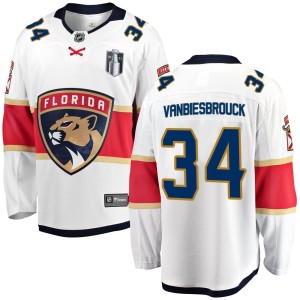 John Vanbiesbrouck Men's Fanatics Branded Florida Panthers Breakaway White Away 2023 Stanley Cup Final Jersey