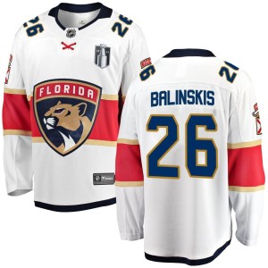 Uvis Balinskis Youth Fanatics Branded Florida Panthers Breakaway White Away 2023 Stanley Cup Final Jersey