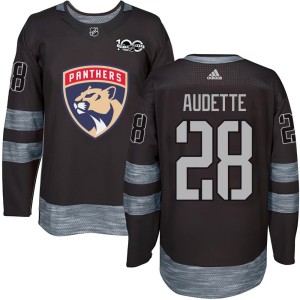 Donald Audette Youth Florida Panthers Authentic Black 1917-2017 100th Anniversary Jersey