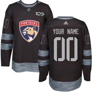Custom Youth Florida Panthers Authentic Black Custom 1917-2017 100th Anniversary Jersey