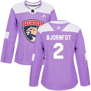 Tobias Bjornfot Women's Adidas Florida Panthers Authentic Purple Fights Cancer Practice Jersey