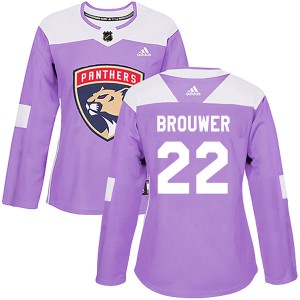 Troy Brouwer Women's Adidas Florida Panthers Authentic Purple Fights Cancer Practice Jersey