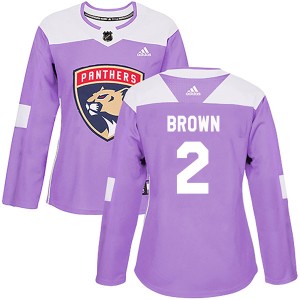 Josh Brown Women's Adidas Florida Panthers Authentic Purple Fights Cancer Practice Jersey