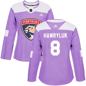 Jayce Hawryluk Women's Adidas Florida Panthers Authentic Purple Fights Cancer Practice Jersey