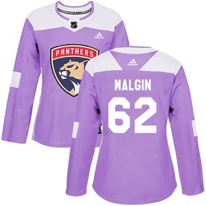 Denis Malgin Women's Adidas Florida Panthers Authentic Purple Fights Cancer Practice Jersey