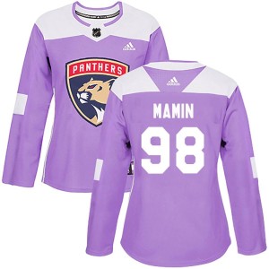 Maxim Mamin Women's Adidas Florida Panthers Authentic Purple Fights Cancer Practice Jersey