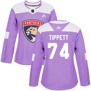 Owen Tippett Women's Adidas Florida Panthers Authentic Purple ized Fights Cancer Practice Jersey