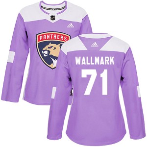 Lucas Wallmark Women's Adidas Florida Panthers Authentic Purple Fights Cancer Practice Jersey