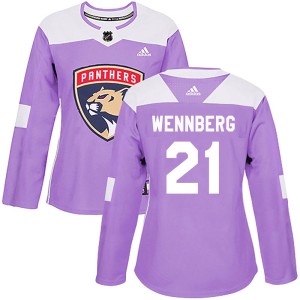Alex Wennberg Women's Adidas Florida Panthers Authentic Purple Fights Cancer Practice Jersey