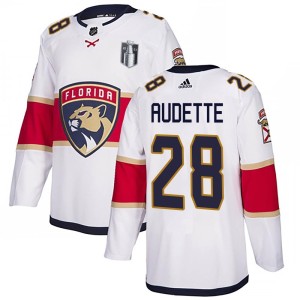 Donald Audette Youth Adidas Florida Panthers Authentic White Away 2023 Stanley Cup Final Jersey