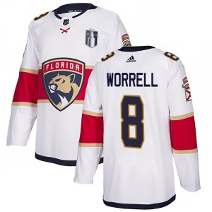 Peter Worrell Youth Adidas Florida Panthers Authentic White Away 2023 Stanley Cup Final Jersey