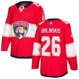Uvis Balinskis Men's Adidas Florida Panthers Authentic Red Home Jersey