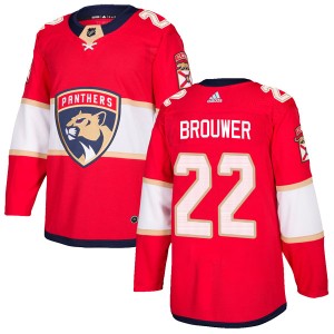 Troy Brouwer Men's Adidas Florida Panthers Authentic Red Home Jersey
