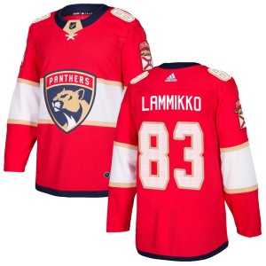 Juho Lammikko Men's Adidas Florida Panthers Authentic Red Home Jersey