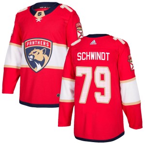 Cole Schwindt Men's Adidas Florida Panthers Authentic Red Home Jersey