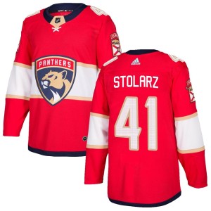 Anthony Stolarz Men's Adidas Florida Panthers Authentic Red Home Jersey
