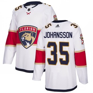 Jonas Johansson Men's Adidas Florida Panthers Authentic White Away Jersey