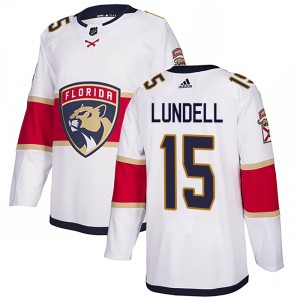 Anton Lundell Men's Adidas Florida Panthers Authentic White Away Jersey