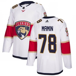 Maxim Mamin Men's Adidas Florida Panthers Authentic White Away Jersey