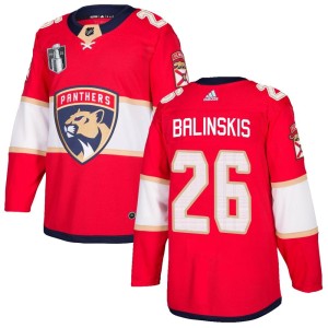 Uvis Balinskis Men's Adidas Florida Panthers Authentic Red Home 2023 Stanley Cup Final Jersey