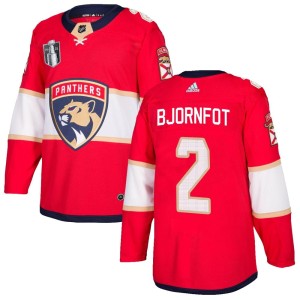 Tobias Bjornfot Men's Adidas Florida Panthers Authentic Red Home 2023 Stanley Cup Final Jersey