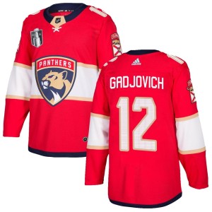 Jonah Gadjovich Men's Adidas Florida Panthers Authentic Red Home 2023 Stanley Cup Final Jersey