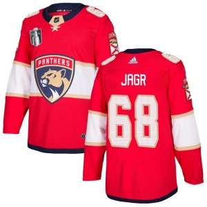 Jaromir Jagr Men's Adidas Florida Panthers Authentic Red Home 2023 Stanley Cup Final Jersey