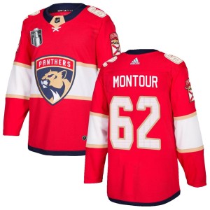Brandon Montour Men's Adidas Florida Panthers Authentic Red Home 2023 Stanley Cup Final Jersey
