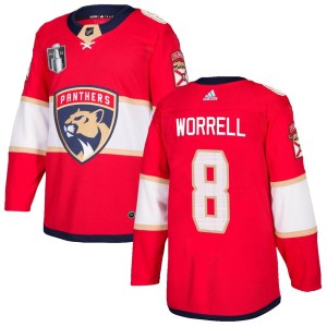 Peter Worrell Men's Adidas Florida Panthers Authentic Red Home 2023 Stanley Cup Final Jersey