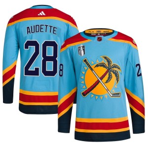 Donald Audette Youth Adidas Florida Panthers Authentic Light Blue Reverse Retro 2.0 2023 Stanley Cup Final Jersey