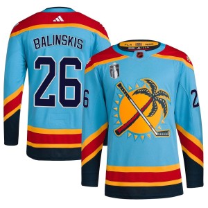 Uvis Balinskis Youth Adidas Florida Panthers Authentic Light Blue Reverse Retro 2.0 2023 Stanley Cup Final Jersey