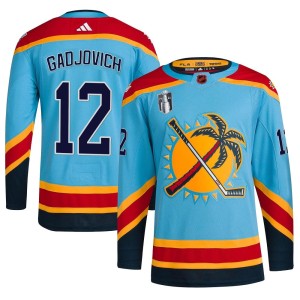 Jonah Gadjovich Youth Adidas Florida Panthers Authentic Light Blue Reverse Retro 2.0 2023 Stanley Cup Final Jersey