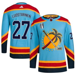 Eetu Luostarinen Youth Adidas Florida Panthers Authentic Light Blue Reverse Retro 2.0 2023 Stanley Cup Final Jersey