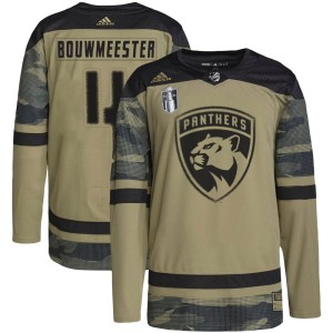 Jay Bouwmeester Men's Adidas Florida Panthers Authentic Camo Military Appreciation Practice 2023 Stanley Cup Final Jersey