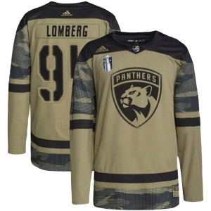 Ryan Lomberg Men's Adidas Florida Panthers Authentic Camo Military Appreciation Practice 2023 Stanley Cup Final Jersey