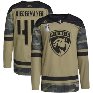 Rob Niedermayer Men's Adidas Florida Panthers Authentic Camo Military Appreciation Practice 2023 Stanley Cup Final Jersey