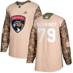 Cole Schwindt Men's Adidas Florida Panthers Authentic Camo Veterans Day Practice Jersey