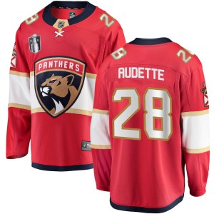 Donald Audette Youth Fanatics Branded Florida Panthers Breakaway Red Home 2023 Stanley Cup Final Jersey