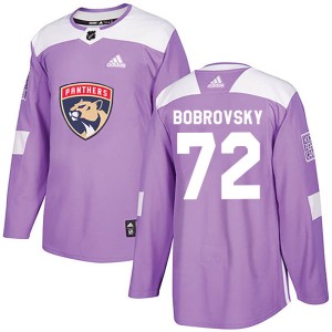 Sergei Bobrovsky Men's Adidas Florida Panthers Authentic Purple Fights Cancer Practice Jersey
