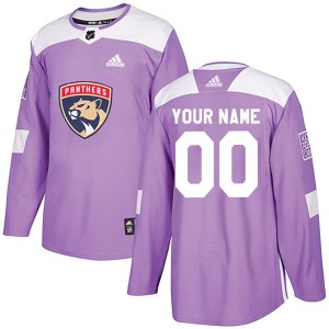 Custom Men's Adidas Florida Panthers Authentic Purple Custom Fights Cancer Practice Jersey