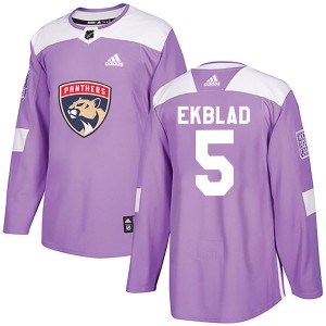 Aaron Ekblad Men's Adidas Florida Panthers Authentic Purple Fights Cancer Practice Jersey